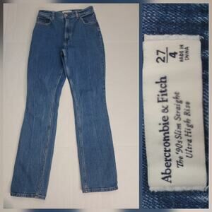Abercrombie & Fitch Jeans Womens SZ 27 The 90's Slim Straight Ultra High Rise